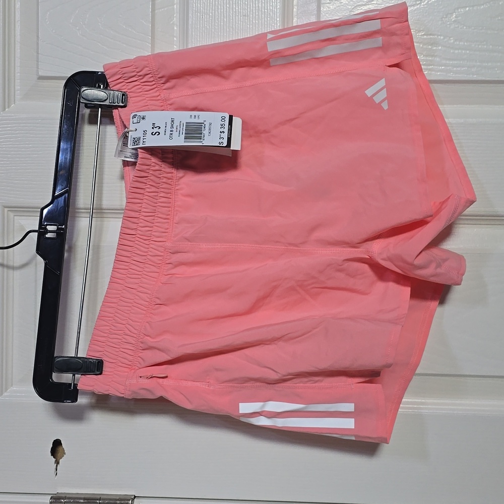 Adidas Ladies Running Carrera Pink Spark Shorts S 3”**